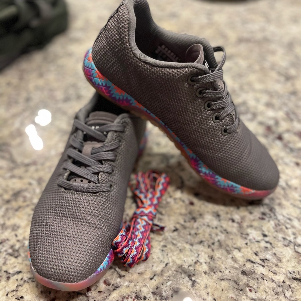 Grey Patchwork Trainer